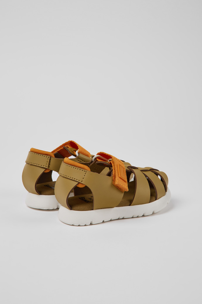 Back view of Oruga Brown leather sandals