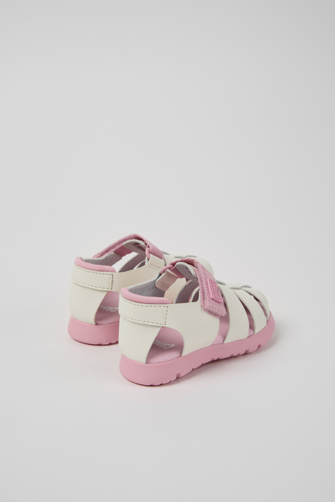 Back view of Oruga Multicolor Leather and Textile Sandals for Kids.