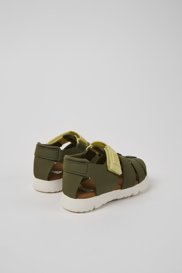 Back view of Oruga Multicolor Leather and Textile Closed Sandals for Kids.