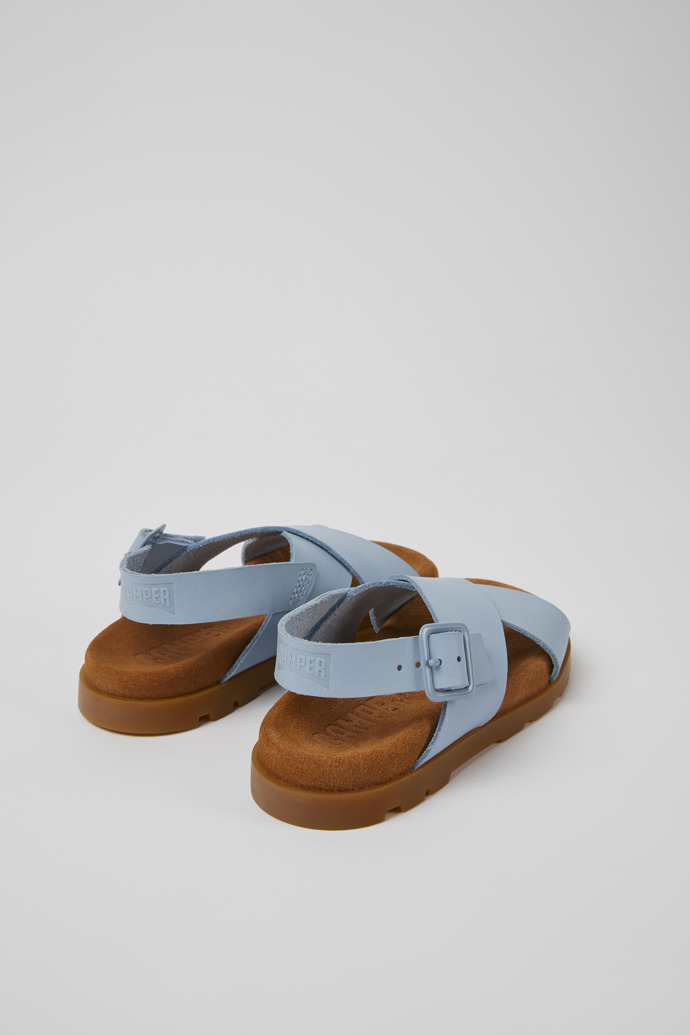 Back view of Brutus Sandal Blue leather sandals for kids