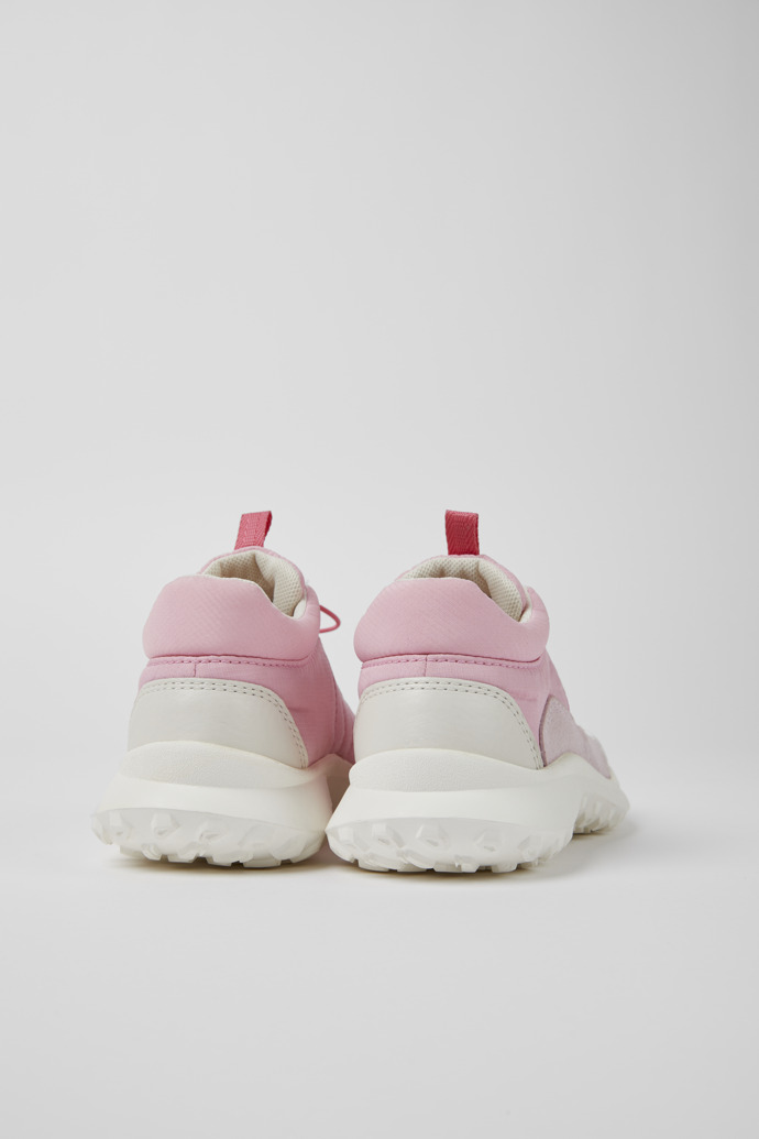 Back view of CRCLR Pink and white sneakers for girls