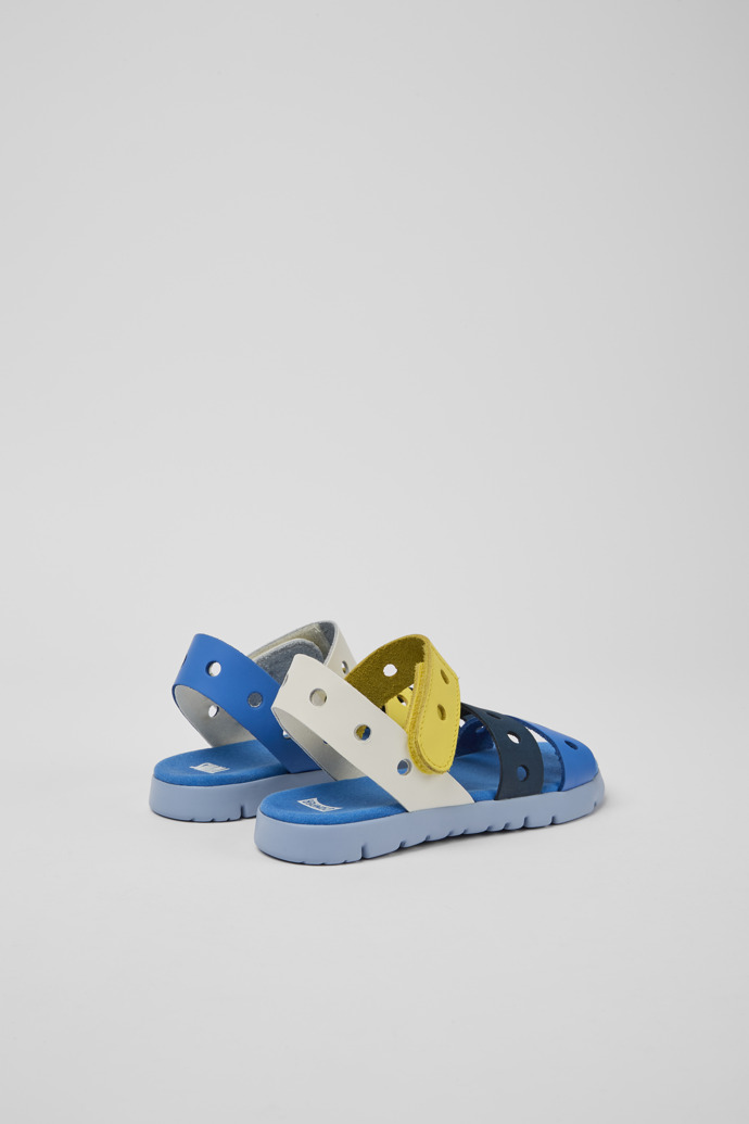 Back view of Twins Multicolored leather sandals for kids