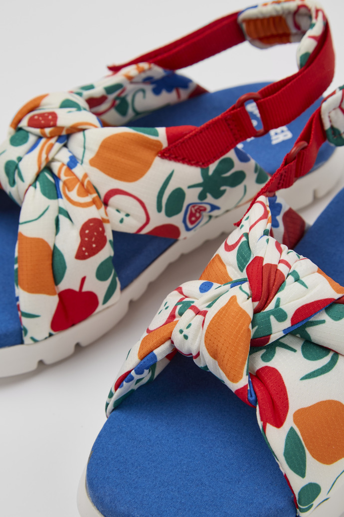 Close-up view of Oruga Multicolored sandals for kids