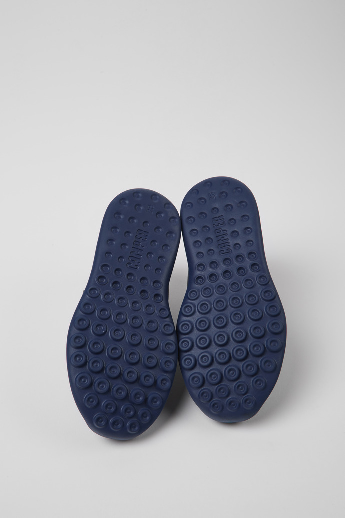 The soles of Driftie Navy blue leather and textile sneakers