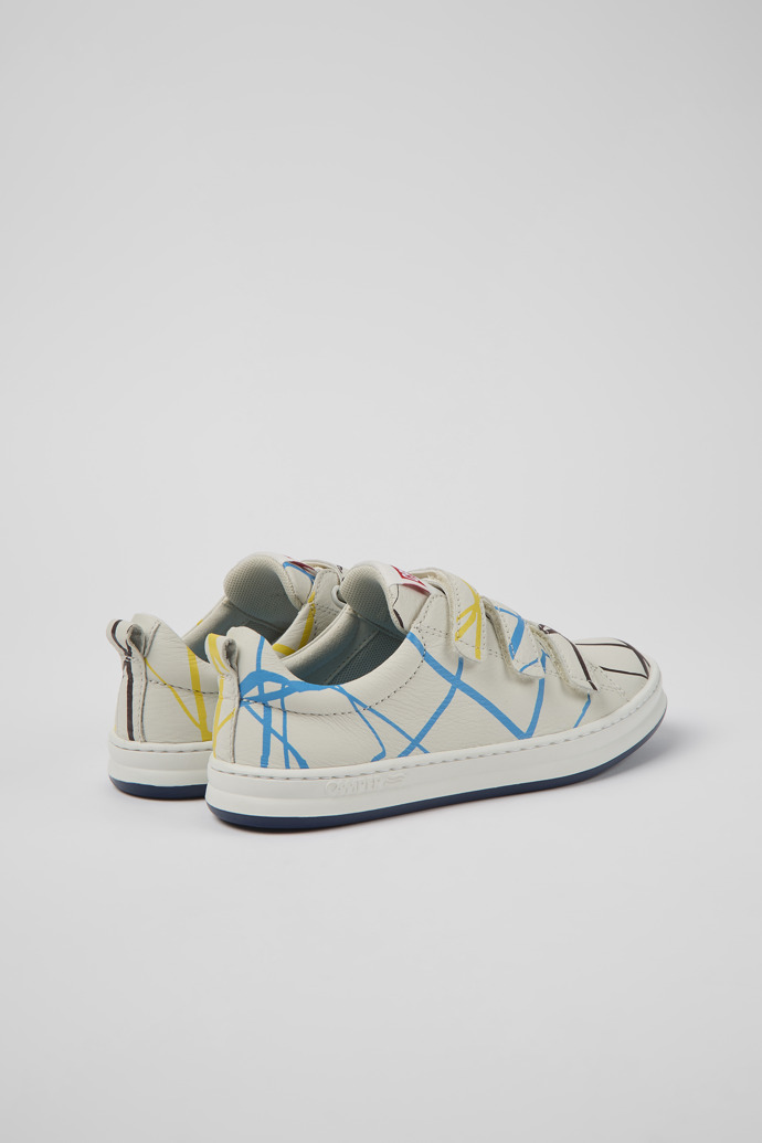 Back view of Twins Multicolored leather sneakers for kids