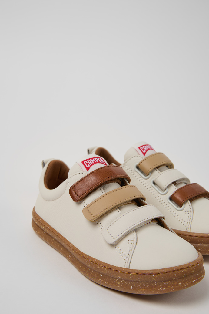 Close-up view of Twins Multicolor Leather Sneakers for Kids.