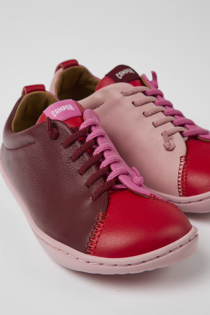 Close-up view of Twins Multicolored leather lace-up shoes
