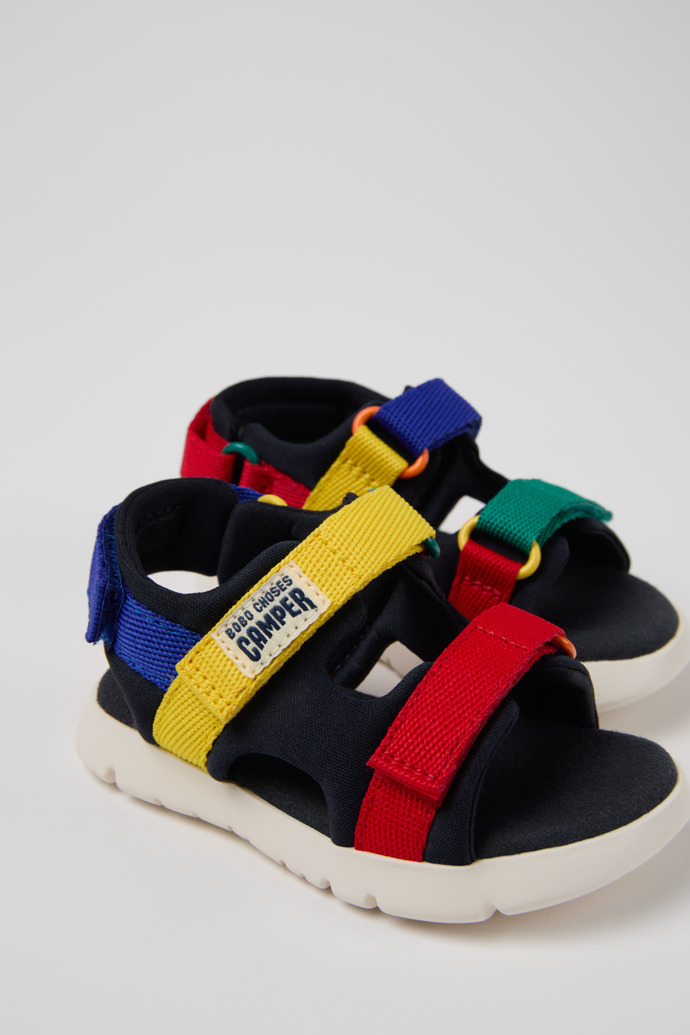 Close-up view of Bobo Choses x Camper Multicolor Textile Sandals for Kids.