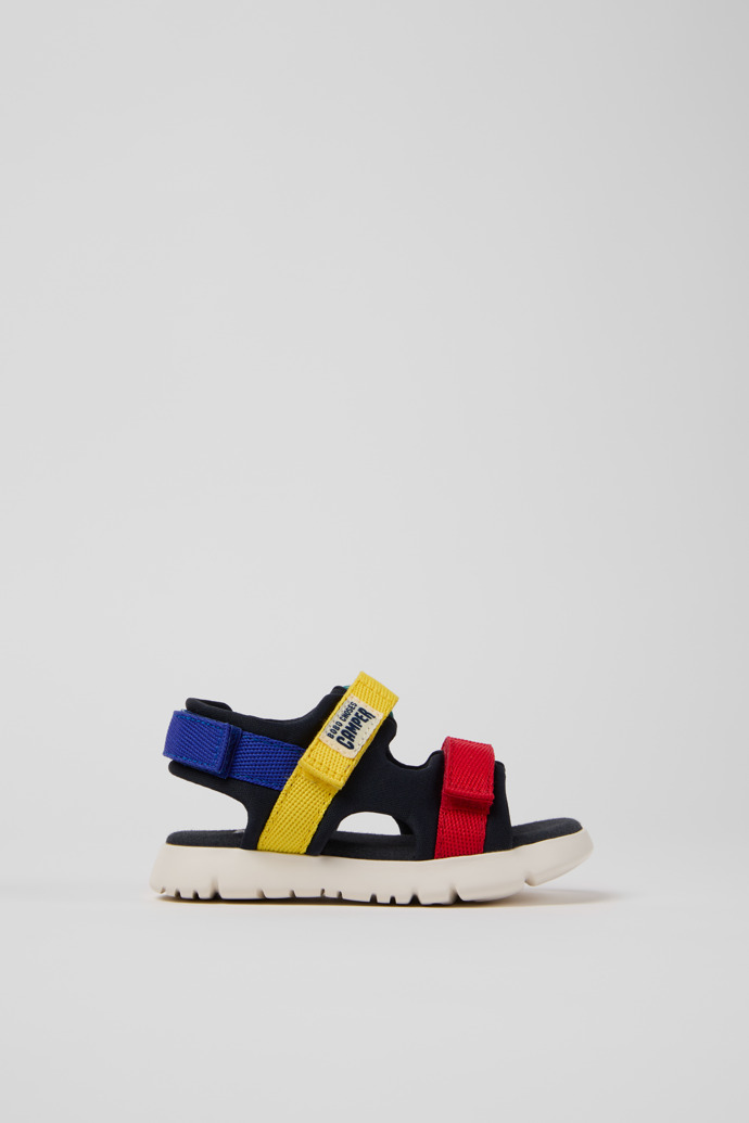 Side view of Bobo Choses x Camper Multicolor Textile Sandals for Kids.