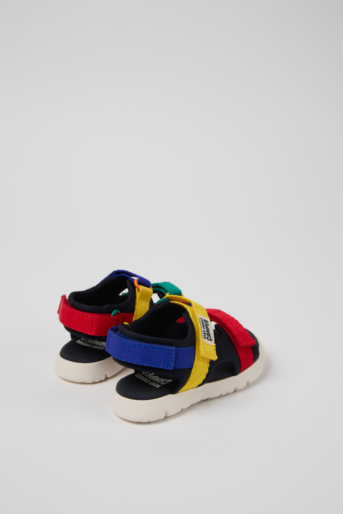 Back view of Bobo Choses x Camper Multicolor Textile Sandals for Kids.