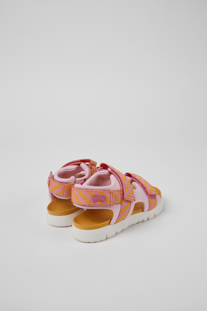 Back view of Oruga Multicolored textile sandals for kids