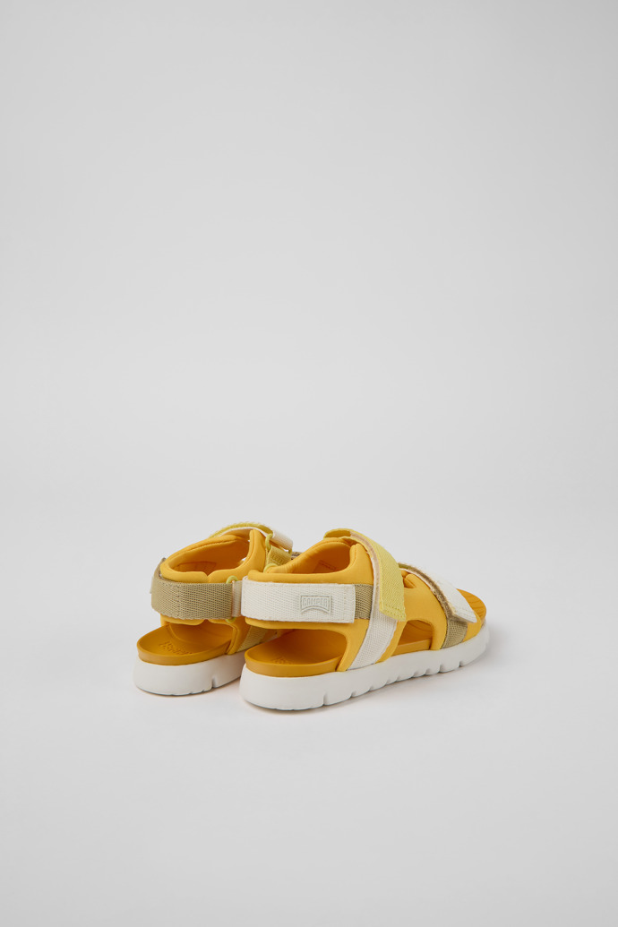 Back view of Twins Orange textile sandals for kids