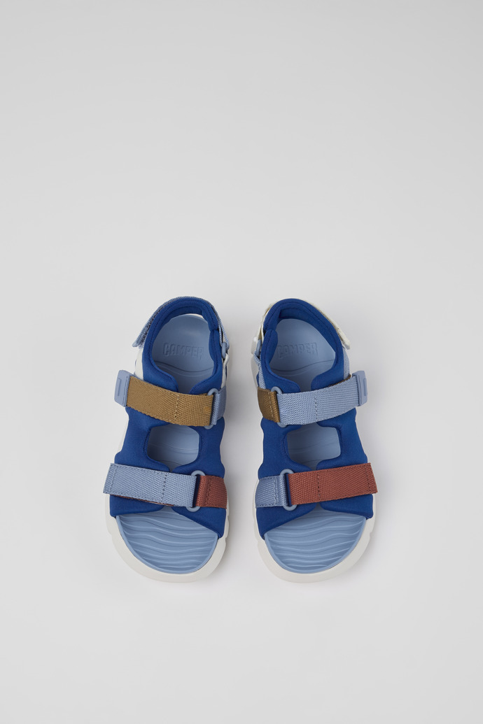 Overhead view of Twins Multicolored Textile 2-Strap Sandal