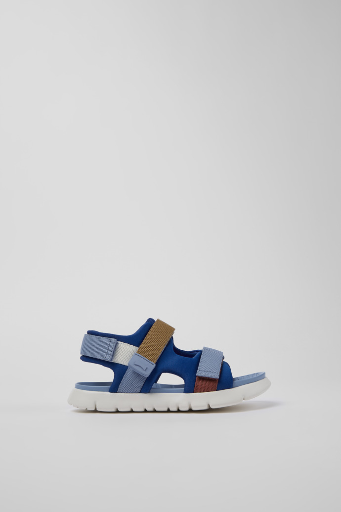 Side view of Twins Multicolored Textile 2-Strap Sandal