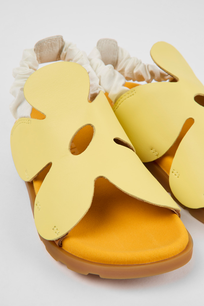 Brutus Sandal Sandalias amarillas y marrones de piel para niños
