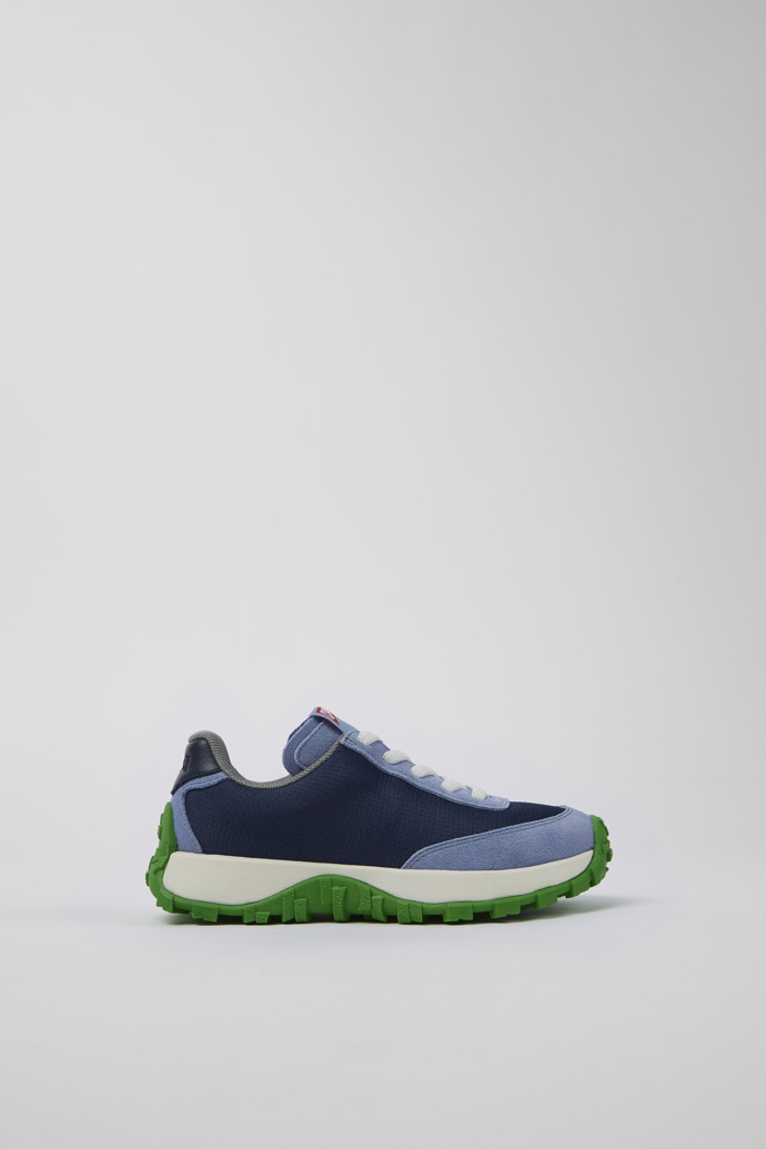 Side view of Drift Trail Blue Textile/Nubuck Sneaker