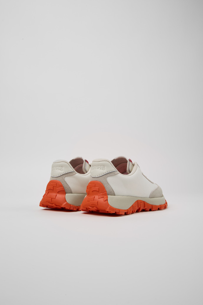 Back view of Drift Trail White Textile/Nubuck Sneaker for kids