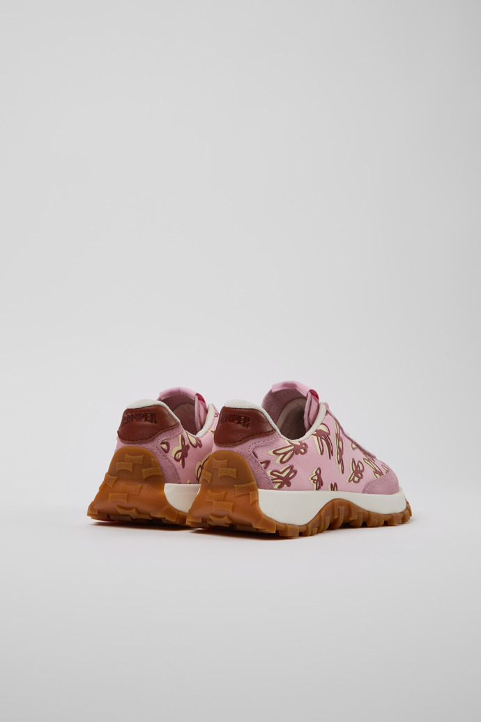 Back view of Drif Trail Multicolor Recycled PET and Nubuck Sneakers for Kids.