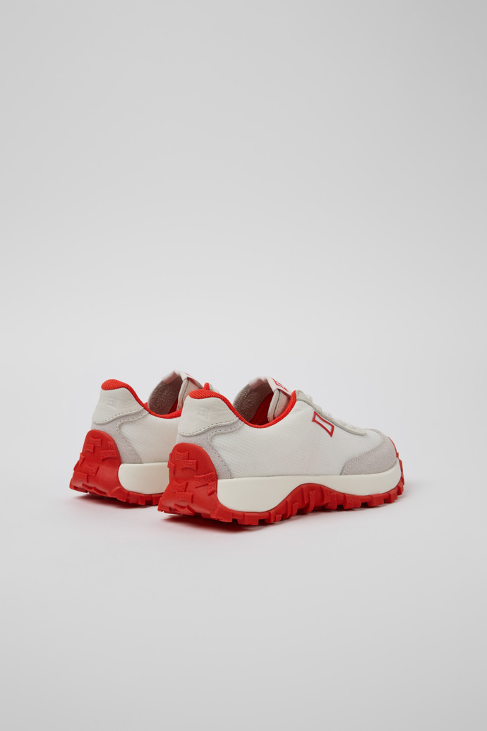 Drift Trail White Recycled PET and Leather Sneakers for Kids.後面