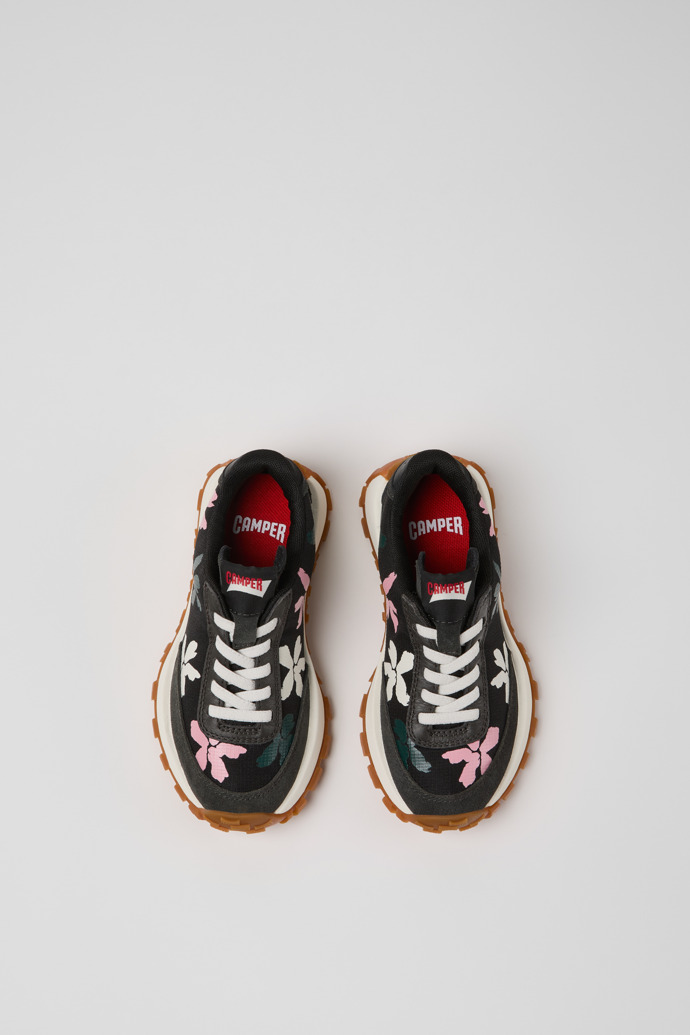 Overhead view of Drift Trail Multicolor Textile and Nubuck Sneakers for Kids.
