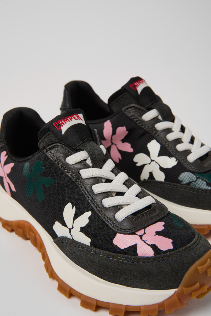 Close-up view of Drift Trail Multicolor Textile and Nubuck Sneakers for Kids.