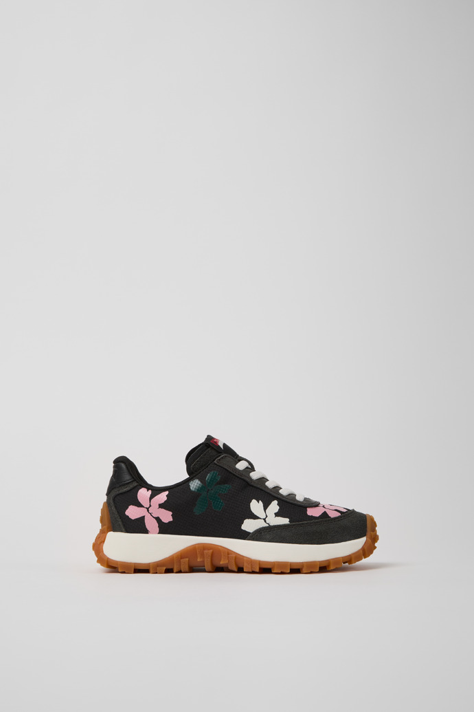 Side view of Drift Trail Multicolor Textile and Nubuck Sneakers for Kids.