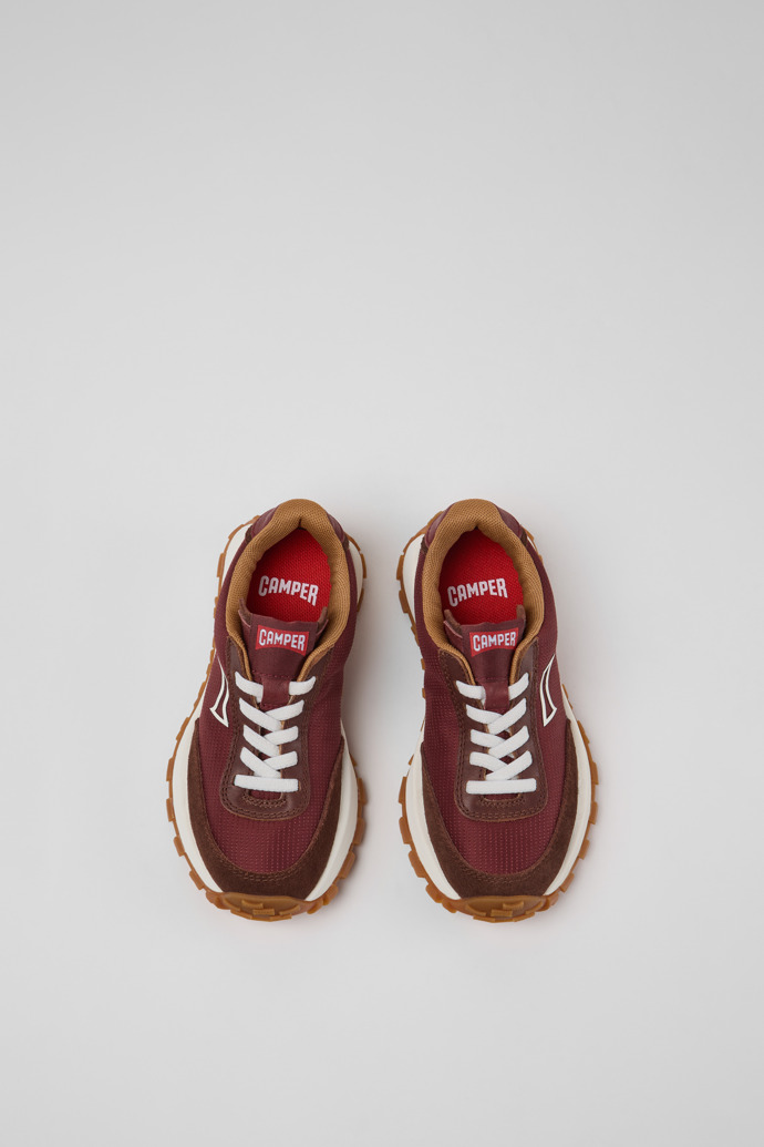 Drift Trail Burgunderrote Sneaker aus Textil und Nubuk für Kinder.
