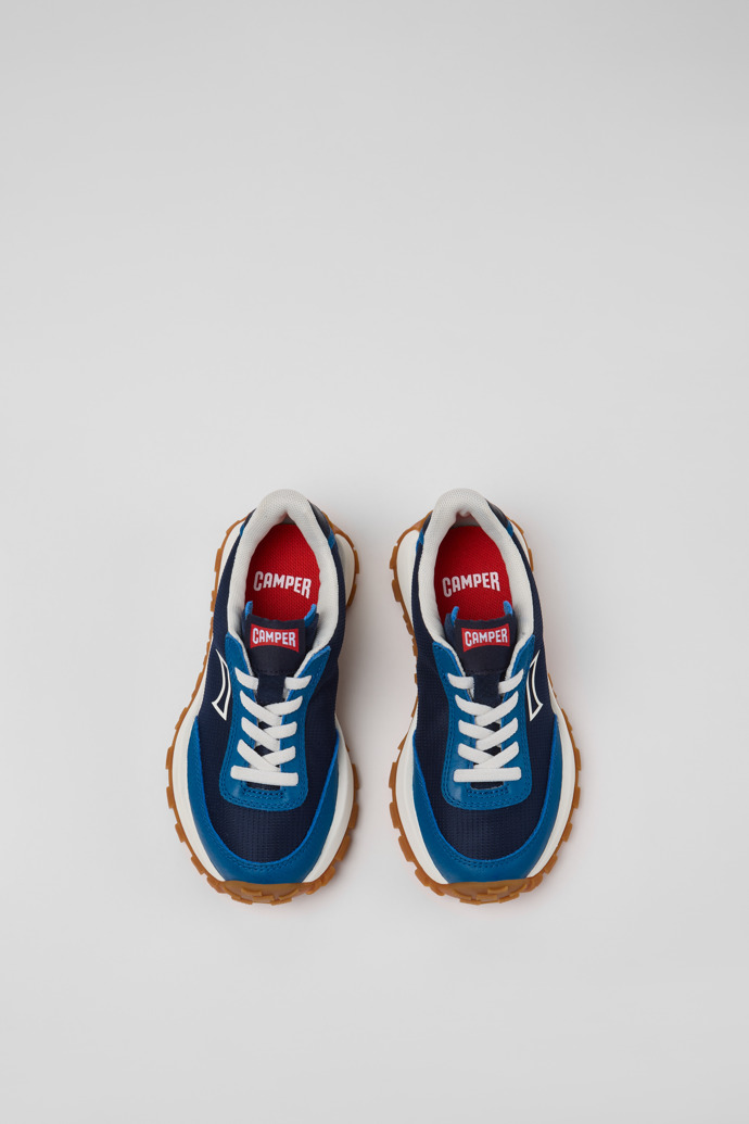 Drift Trail Blaue Sneaker aus Textil und Leder für Kinder.