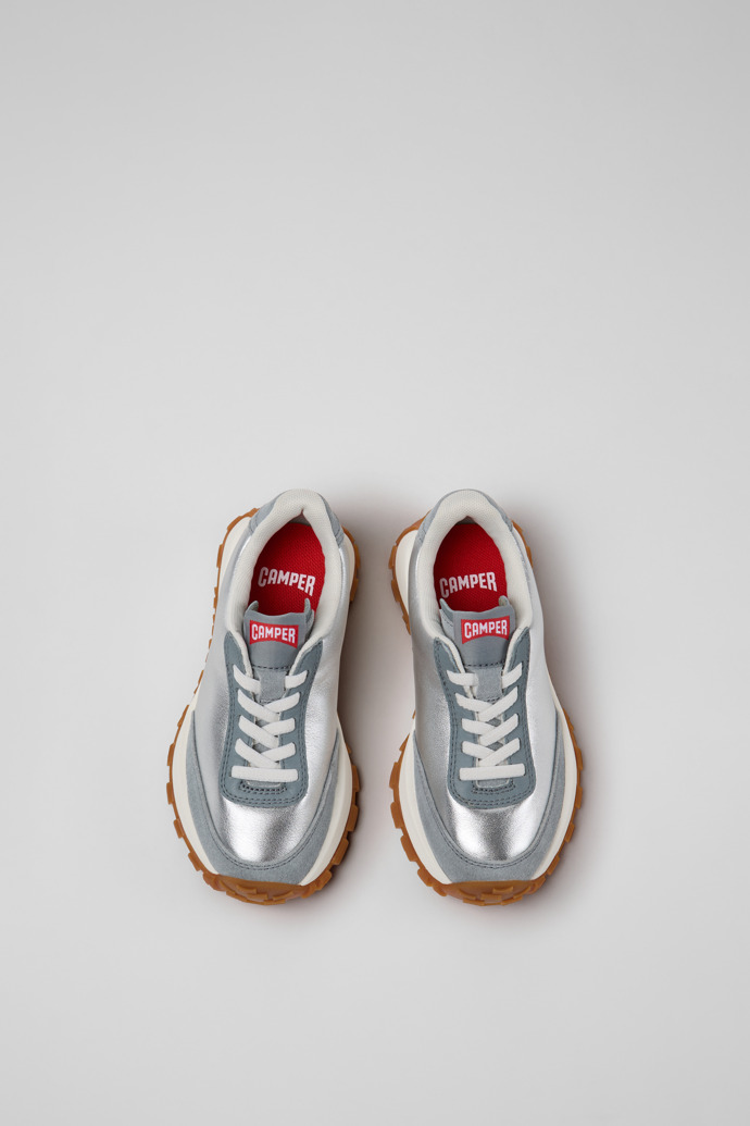 Drift Trail Graue Sneaker aus Leder und Nubuk für Kinder.
