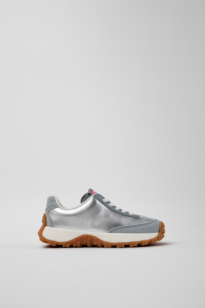 Drift Trail Graue Sneaker aus Leder und Nubuk für Kinder.