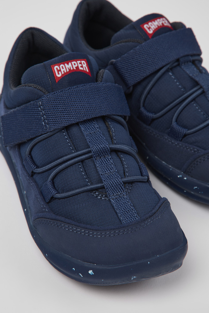 Close-up view of Ergo Dark blue textile shoes for kids