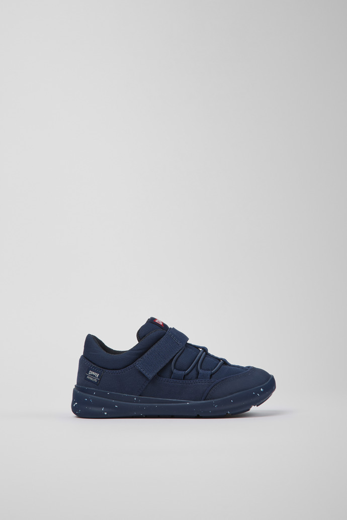 Side view of Ergo Dark blue textile shoes for kids