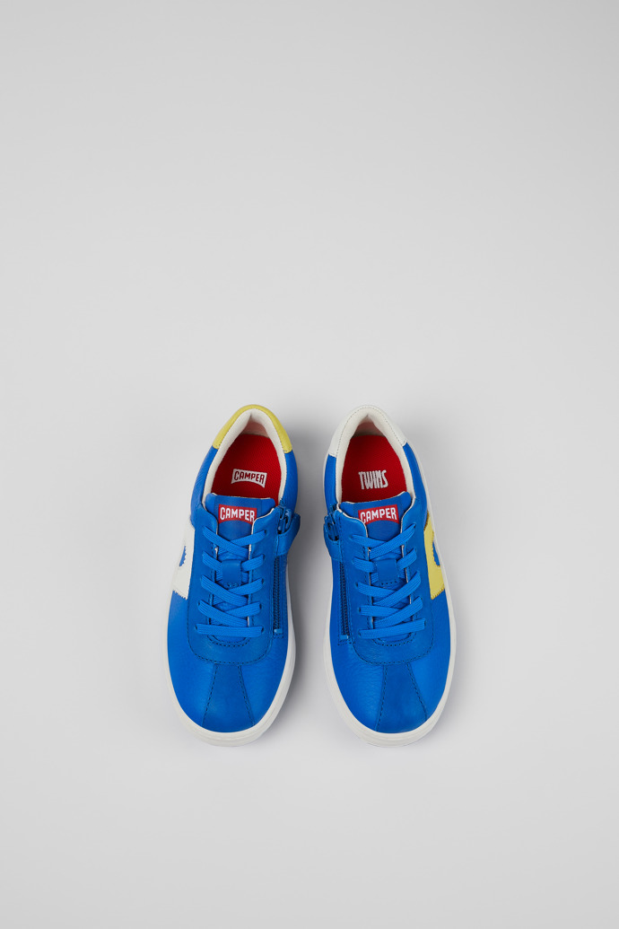 Overhead view of Twins Blue Leather Sneaker