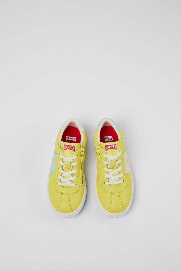 Overhead view of Twins Yellow Leather Sneaker