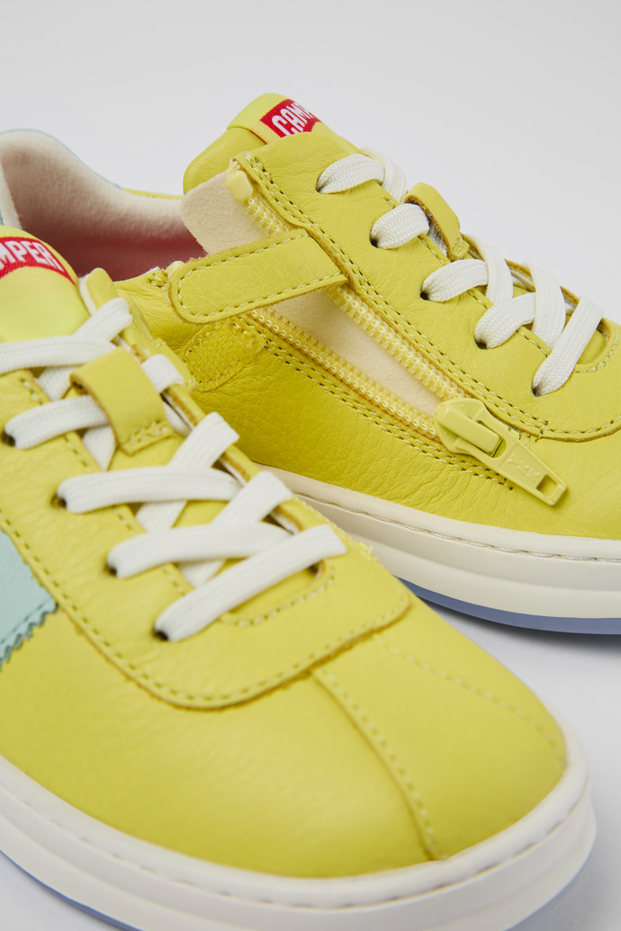 Close-up view of Twins Yellow Leather Sneaker