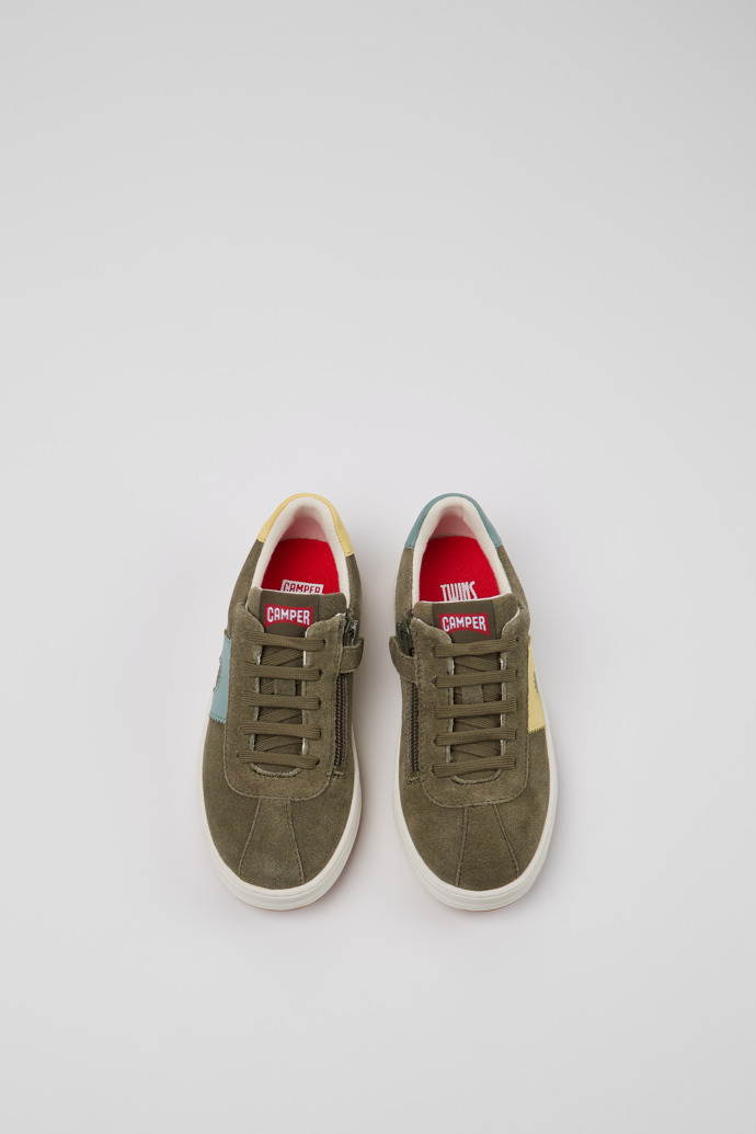 Overhead view of Twins Multicolor Nubuck and Leather Sneaker for Kids.