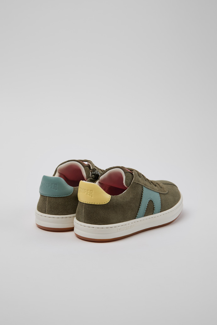 Back view of Twins Multicolor Nubuck and Leather Sneaker for Kids.