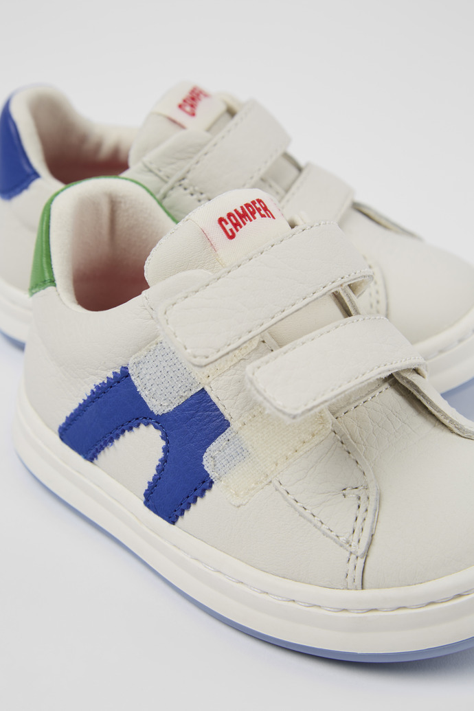 Close-up view of Twins White Leather Sneaker