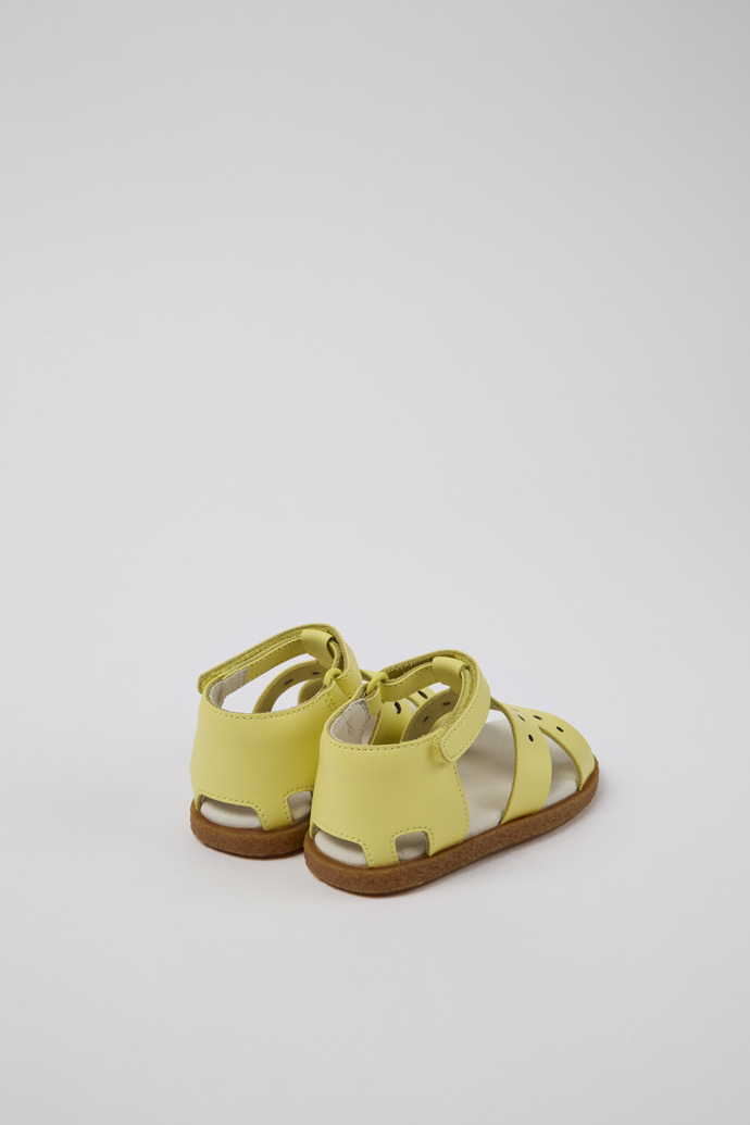 Back view of Twins Yellow Leather Sandal