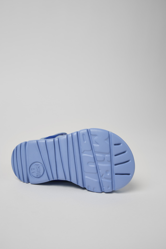 The soles of Oruga Blue Textile Sandal