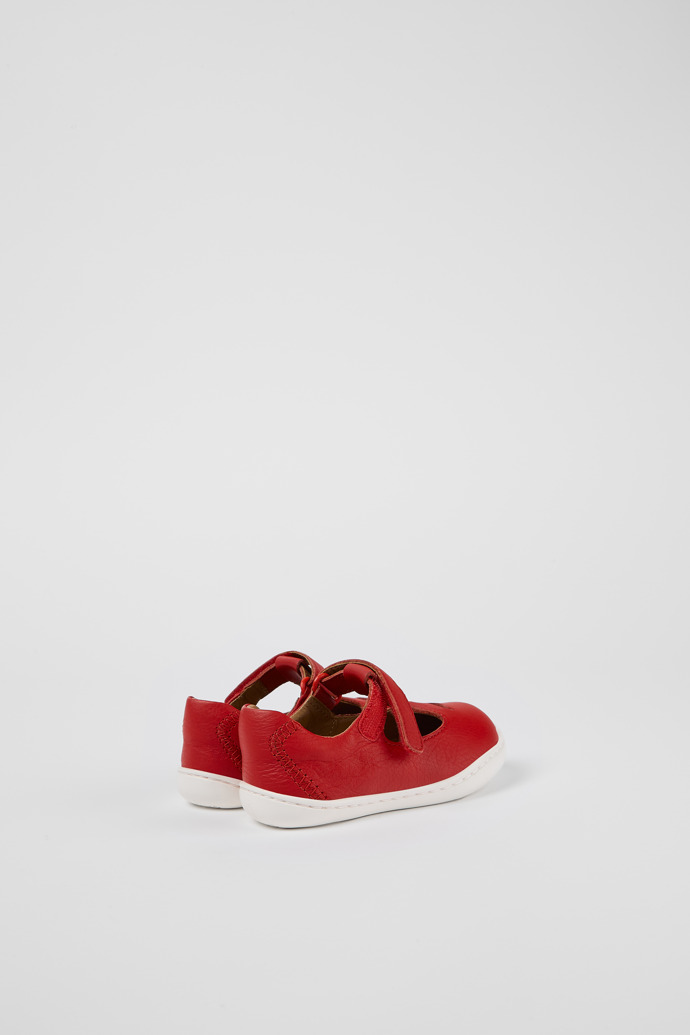 Back view of Twins Red Leather T-Strap Shoe