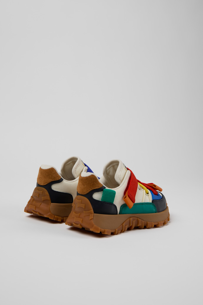 Back view of Bobo Choses x Camper Multicolor Textile and Leather Semi-Open Shoes for Kids.