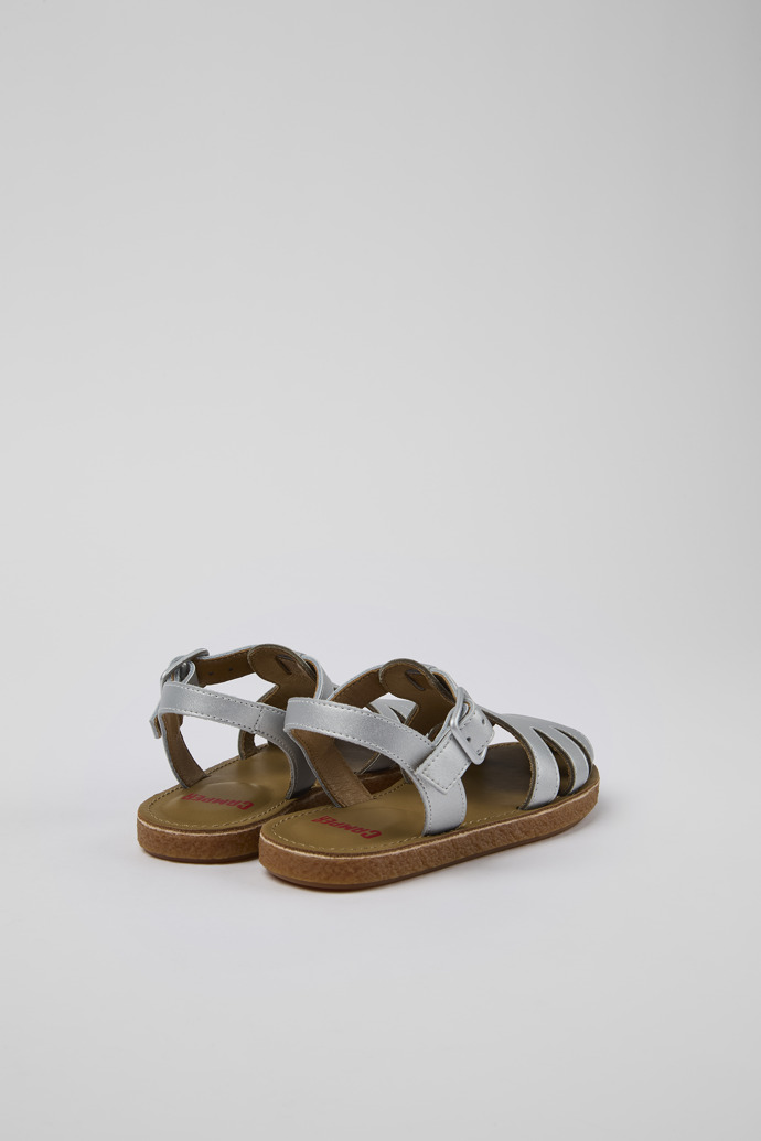 Back view of Miko Gray Leather Sandal