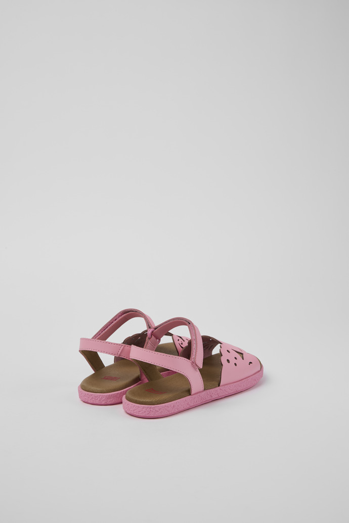 Back view of Twins Pink Leather Sandal