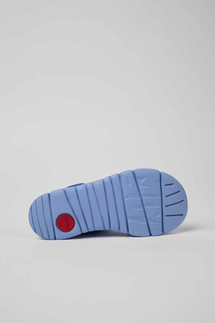 The soles of Oruga Blue Textile Sandal