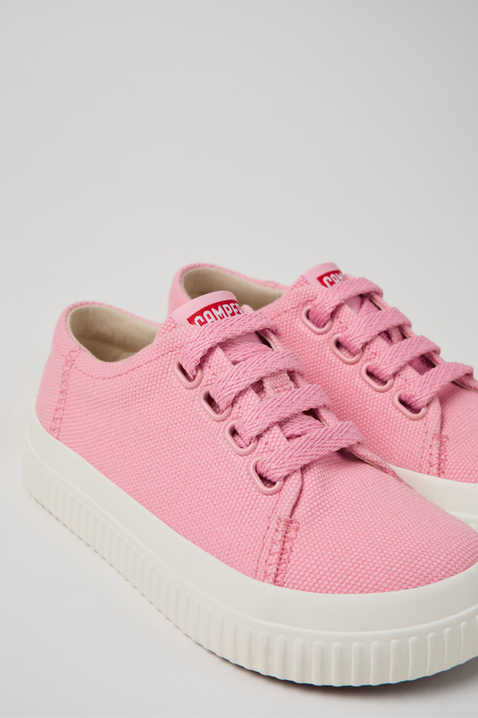 Close-up view of Peu Roda Pink Textile Sneaker