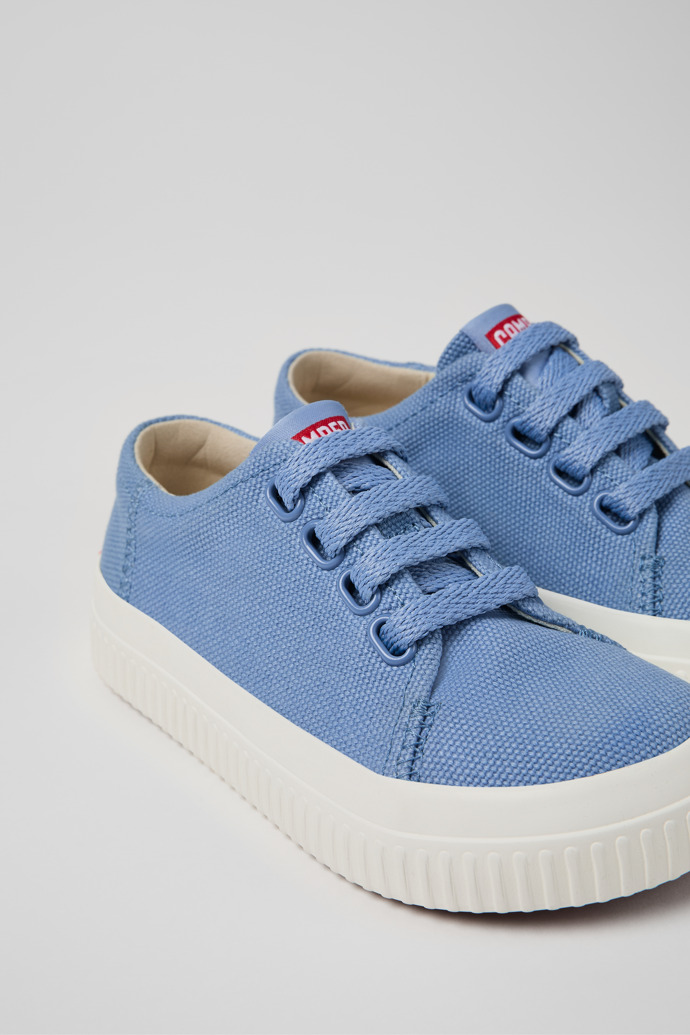 Close-up view of Peu Roda Blue Textile Sneaker