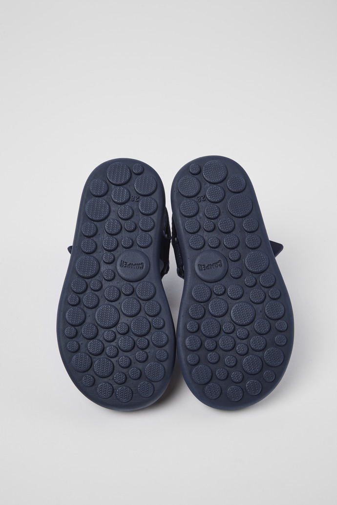 The soles of Pelotas Flota Blue Textile Sandal