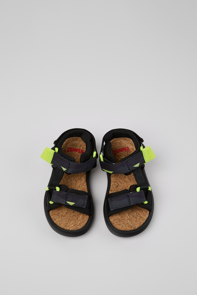 Overhead view of Pelotas Flota Multicolor Recycled PET Sandals for Kids.