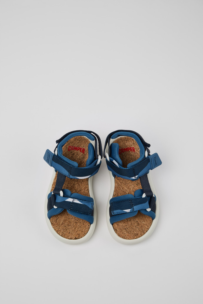 Overhead view of Pelotas Flota Multicolored Recycled PET Sandals for Kids.